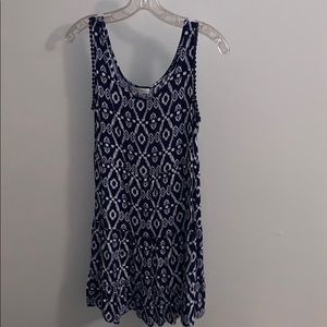Navy and white tribal pattern dress